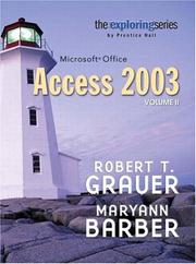 Cover of: Exploring Microsoft Access 2003 Vol. 2 and Student Resource CD Package (Exploring Series) by Robert T. Grauer, Maryann Barber