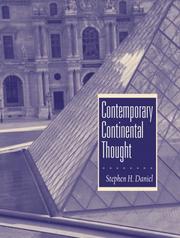 Cover of: Contemporary Continental Thought by Stephen H. Daniel