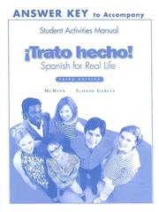 Cover of: Trato Hecho Answer Key To Accompany Student Activities Manual: Spanish For Real Life