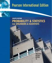 Cover of: Probability and Statistics for Engineers and Scientists by Ronald E. Walpole, Raymond H. Myers, Sharon L. Myers, Keying Ye