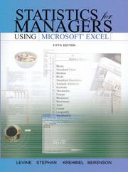Cover of: Statistics for Managers Using Microsoft Excel (5th Edition) by David M. Levine, Mark L. Berenson, David Stephan, Timothy C. Krehbiel, Pin T. Ng