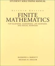 Cover of: Finite Mathematics for Business, Economics, Life Sciences, and Social      Sciences: Student Solutions Manual