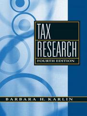 Tax research by Barbara H. Karlin