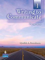 Cover of: Writing to Communicate 1: Paragraphs