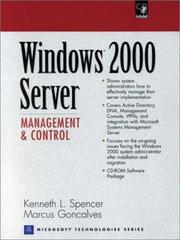 Cover of: Windows 2000 Server: Management and Control (with CD-ROM)