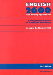 Cover of: English 2600 | Joseph C. Blumenthal