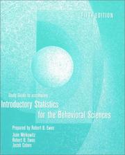 Cover of: Introductory Statistics For The Behavioral Sciences Study Guide by Joan Welkowitz
