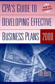 Cover of: Cpa's Guide to Developing Effective Business Plans by Tim Berry