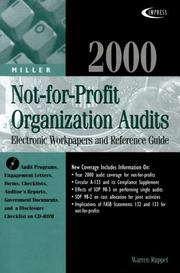Cover of: Miller 2000 Not-For-Profit Organization Audits: Electronic Workpapers and Reference Guide (Miller Engagement Series)