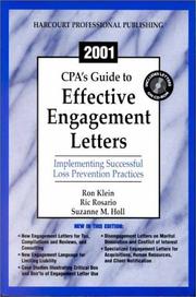 Cover of: 2001 CPA's Guide to Effective Engagement Letters: Implementing Successful Loss Prevention Practices (with CD-ROM)