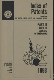 Cover of: Index of Patents, 1998, Pt. 2, Index to Subjects of Inventions