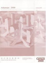 2000 Census of Population and Housing, Arkansas, Population and Housing Unit Counts by United States. Bureau of the Census