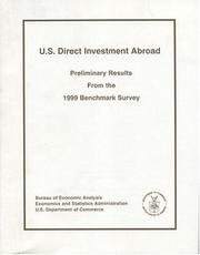 Cover of: U.S. Direct Investment Abroad: Preliminary Results From the 1999 Benchmark Survey