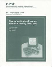 Cover of: Charpy Verification Program: Reports Covering 1989-2002 (Materials Reliability)