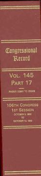 Cover of: Congressional Record, V. 145, Pt. 17, October 5, 1999 to October 13, 1999 by U. S. Congress, U. S. Congress