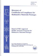 Directory of Certificates of Compliance for Radioactive Materials Packages by United States. Nuclear Regulatory Commission.