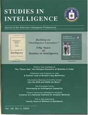 Cover of: Studies in Intelligence, V. 49, No. 4, 2005: Journal of the American Intelligence Professional (Studies in Intelligence (Center for the Study of Intelligence))