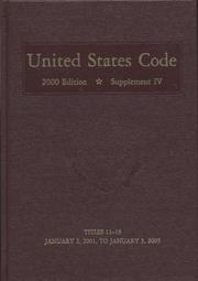 Cover of: United States Code, 2000, Supplement 4, V. 2 | Office of the Law Revision Counsel House (U.S.)