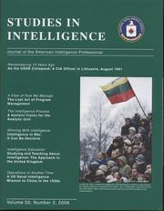 Cover of: Studies in Intelligence, V. 50, No. 2, 2006 by 