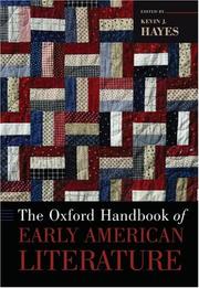 Cover of: The Oxford Handbook of Early American Literature by Kevin J. Hayes
