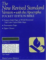 Cover of: The New Revised Standard Version Pocket Edition Bible with Apocrypha (Anglicized Text)