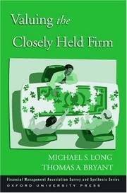 Cover of: Valuing the Closely Held Firm (Financial Management Association Survey and Synthesis Series)