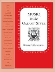 Cover of: Music in the Galant Style by Robert Gjerdingen