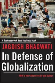 Cover of: In Defense of Globalization by Jagdish Bhagwati