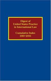 Cover of: Digest of United States Practice in International Law: Cumulative Index (Digest of Us Practice in Int Law)