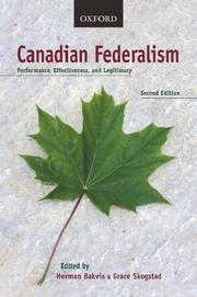 Cover of: Canadian Federalism