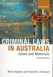 Cover of: Criminal Laws in Australia: Cases and Materials