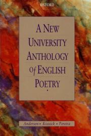 Cover of: A New University Anthology of English Poetry