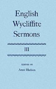 Cover of: English Wycliffite Sermons by Anne Hudson