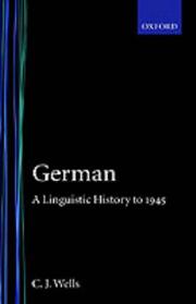 Cover of: German: A Linguistic History