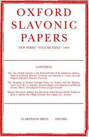 Cover of: Oxford Slavonic Papers, New Series: Volume XXXII (1999) (Oxford Slavonic Papers New Series)