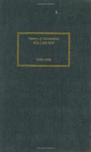 Cover of: History of Universities: Volume XIV: 1995-1996 (History of Universities)