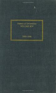 History of Universities: Volume XIV cover