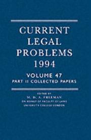 Front cover of Current legal problems by Unknown