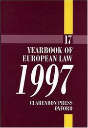 Cover of: Yearbook of European Law: Volume 17: 1997 (Yearbook of European Law)