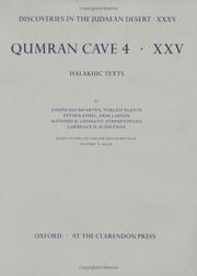 Cover of: Qumran Cave 4: XXXV: Halakhic Texts (Discoveries in the Judaean Desert)