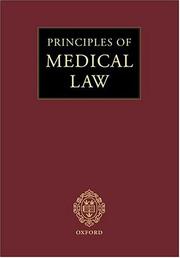 Cover of: Principles of Medical law | Andrew Grubb