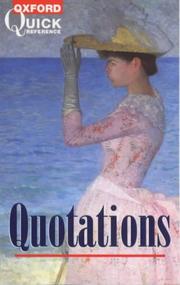Cover of: Oxford Quick Reference Quotations by Susan Ratcliffe