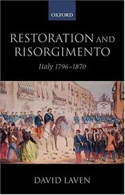 Cover of: Restoration and Risorgimento: Italy 1796-1870