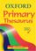 Cover of: Oxford Primary Thesaurus