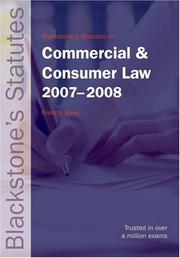 Cover of: Blackstone's Statutes on Commercial and Consumer Law 2007-2008