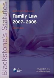 Cover of: Blackstone's Statutes on Family Law 2007-2008 (Blackstone's Statute)