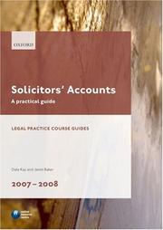 Cover of: Solicitors' Accounts 2007-2008: A Practical Guide (Legal Practice Guides)