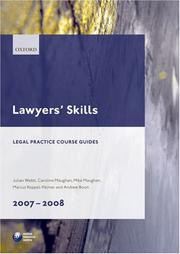 Cover of: Lawyers' Skills 2007-2008 (Legal Practice Guides) by Julian Webb, Caroline Maughan, Mike Maughan, Marcus Keppel-Palmer, Andy Boon