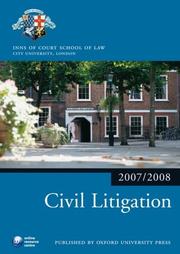 Cover of: Civil Litigation 2007-2008: 2007 Edition |a 2007 ed. (Blackstone Bar Manual)