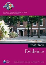 Cover of: Evidence 2007-2008: 2007 Edition |a 2007 ed. (Blackstone Bar Manual)